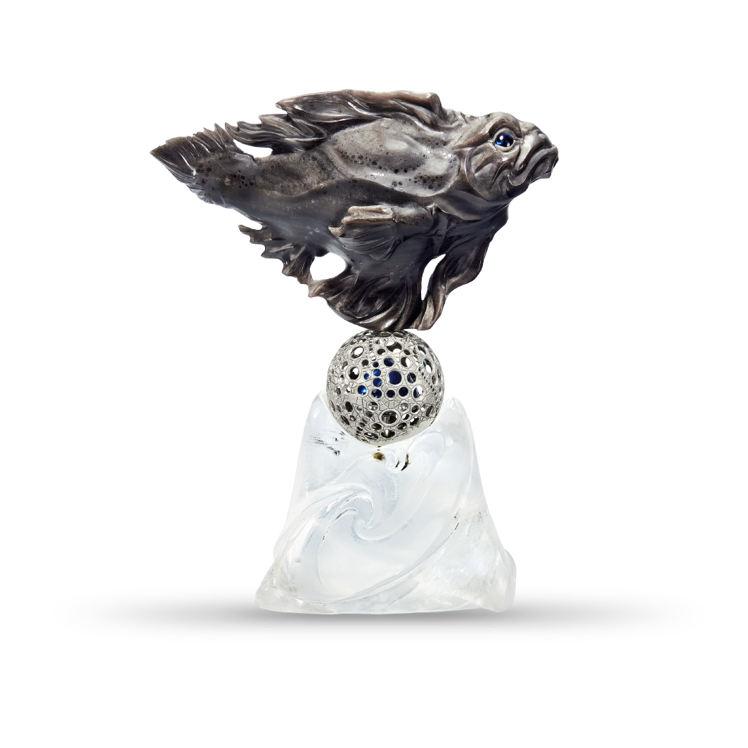 Камнерезная композиция "Прехисторыч - древний рыб"