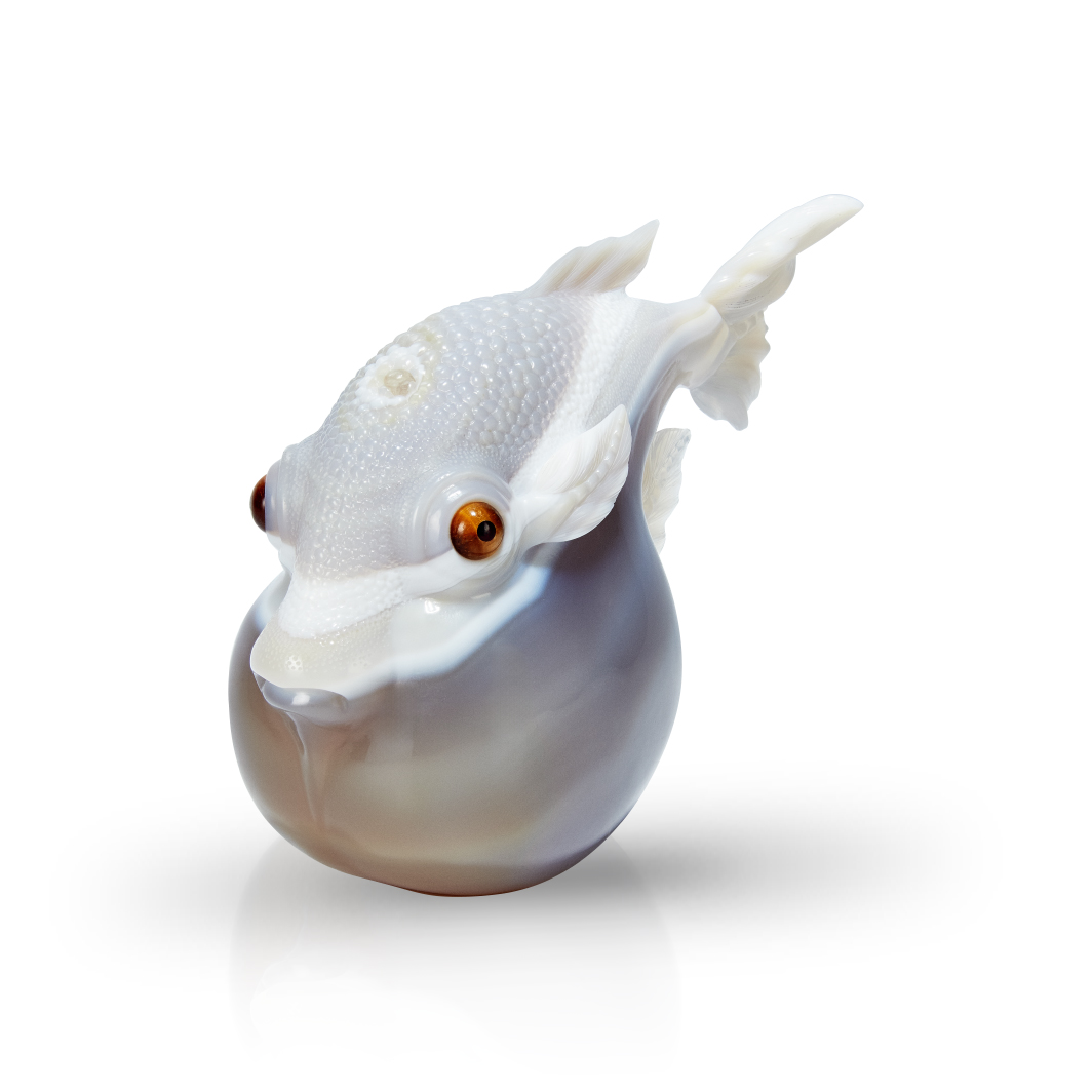 Камнерезная композиция "Рыба ФУГУ"