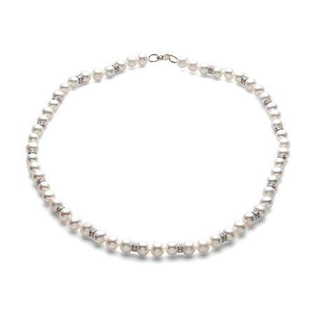 Бусы с жемчугом и фианитами 92436П003-95