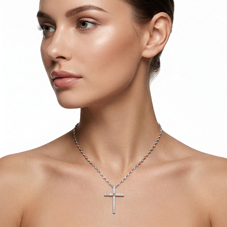 Колье с бриллиантами «Крест» 72400Р001-01