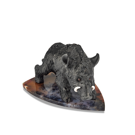 Камнерезная композиция 179О001-00 "Кабан"