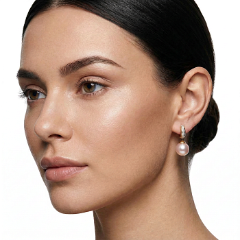 Серьги с жемчугом и бриллиантами