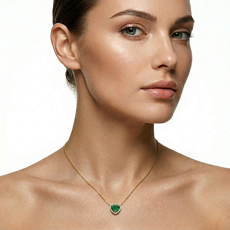Колье с изумрудом и бриллиантами 53400О001-0103