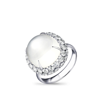 Кольцо с лунным камнем и бриллиантами