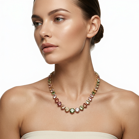 Колье с турмалинами и бриллиантами 73405К001-0105