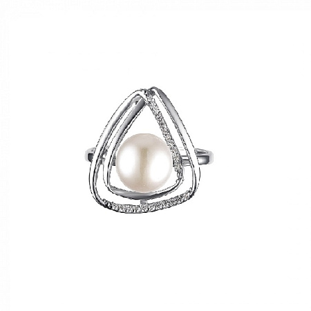 Кольцо c жемчуг культив, фианит 92136П001-4495