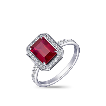 Кольцо с рубином и бриллиантами