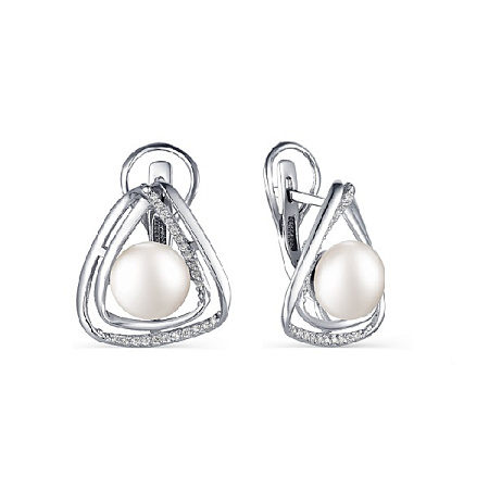 Серьги c жемчуг культив, фианит 92236П001-4495