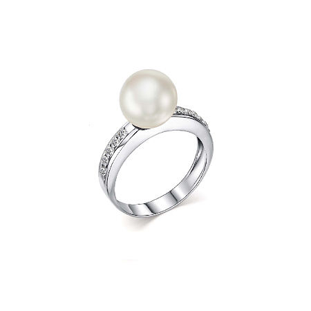 Кольцо c жемчуг культив, фианит 92136П002-4495